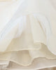Sequined Special Occasion Satin Spaghetti Strap Tulle Overlay Dress - Ivory