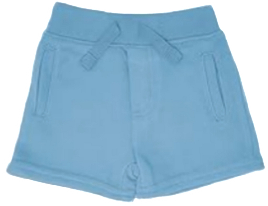 UNISEX Toddler and Mini French Terry Play Shorts w/Pockets, Light Blue