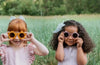 Kids Sunglasses, Thick Rim Rounded Flower Frame 