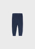Girls Mayoral Night Blue Elasticated Waistband Leggings, Knitted Leggings, Front