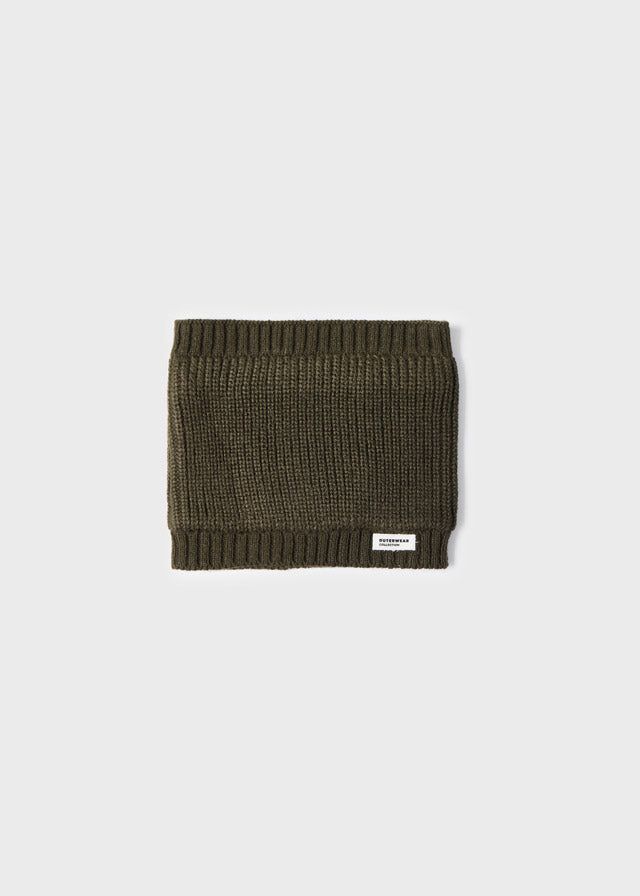 Boys Mayoral Forest Green Knitted Scarf, Slip On, Front