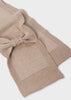 Mayoral Girls Knitted Light Tan Bow, Matching Scarf