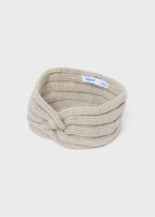 Mayoral Girls Natural Knitted Headband, Twist Knot Headband