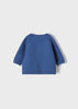 Boys Mayoral Knitted Cardigan, Long Sleeved, Paris Blue, Eco-Friendly, Made with Sustainable Cotton, Back