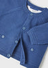 Eco-Friendly Mayoral Boys Knitted Paris Blue Cardigan, Long Sleeved and Round Neckline, Front Button Fastenings