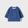 Mayoral Boys Paris Blue Knit Cardigan, Round Neckline Long Sleeved, Front Central Button Fastening, Paris Blue, Eco-Friendly