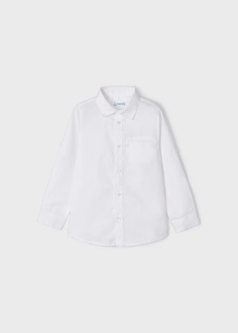 Mayoral Boys Twill Shirt Boys Kids 7 year White Cotton By Childrensalon