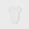 Mayoral Girls Pearl Pink Snap bodysuit, Short Sleeved, Front