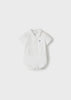 Mayoral Boys Basic White/Cream Collared Short Sleeved Bodysuit, Front button Fastenings, Front