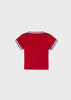 190 S/S White Striped Collar, Polo Red back