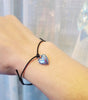 Handmade Silver Heart & Leatherette Bracelet, BTSxARMY I Purple You