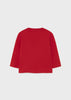 Boys Mayoral Red Interactive T-Shirt, Round Neckline, Long Sleeve, Back