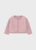 Mayoral Girls Tricot Knitted Cardigan, Pink, Long Sleeve, Front Central Button Fastening, Wool Style