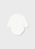 Collared White Long Sleeved Body Snap Suit, Mayoral Boys, Eco-Friendly, Back