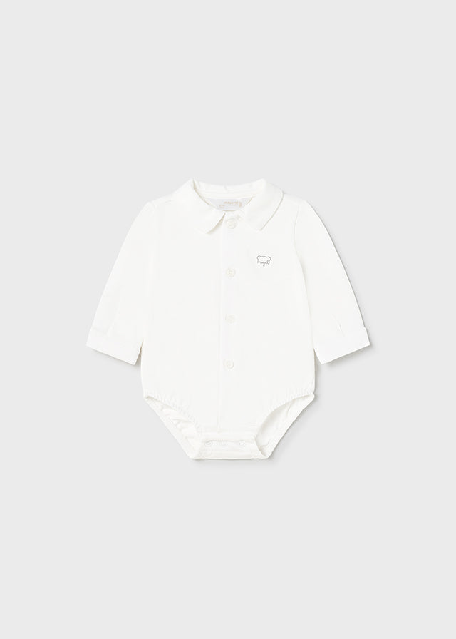 Mayoral Boys Long Sleeved Body Snap Suit, Eco-Friendly, Front Central Button Fastening