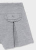 Pleated Design Skort, Silver, Front Pockets