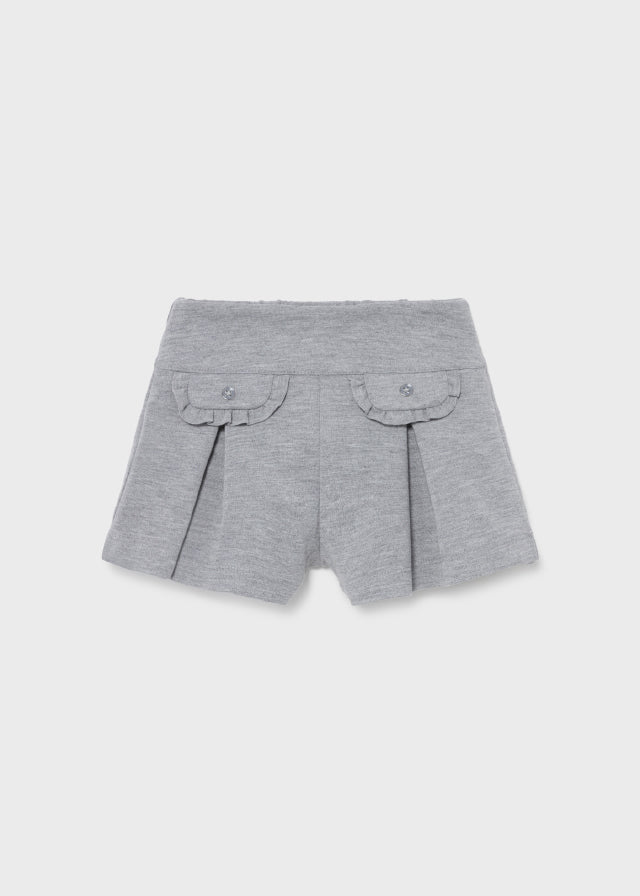 Girls Mayoral Silver Short Skirt/ Skirt, Front Pockets, Elasticated Waistband, Front
