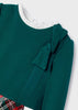 Mayoral Girls Round Neckline with Ruffled and Decorative Appliques, Long Sleeve, Holiday Dress