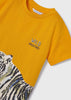 3007 Mayoral Mini Boys Graphic Print TShirt, Jungle Safari Amber