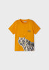 3007 Mayoral Mini Boys Graphic Print TShirt, Jungle Safari Amber
