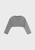 Girls Mayoral Basic Grey Cardigan, Long Sleeve, Decorative Design, Back