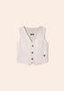 3349 Mayoral Mini Boys 3 Button Dress Vest, Tapioca Linen