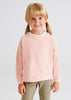 Girls Layering Crewneck Sweatshirt, Basic Peach Sweatshirt, Front