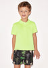 3684 Mayoral Mini Boys Printed Swim Trunk Shorts, Black & Green Palm Surf