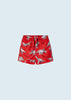 3684 Mayoral Mini Boys Printed Swim Trunk Shorts, Red Dinosaur
