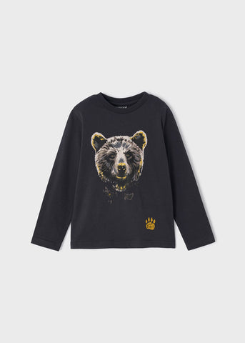 4006 Mayoral Boys Graphic Printed Bear Long Sleeve, Eco-Sustainable