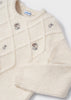 Girls Knitted Pullover Sweater, Chickpea, Long Sleeved Round Neckline Sweater, Decorative Elements