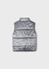 Girl Metallic Reversible Puffer Vest, Steel, Eco-Friendly, Mayoral, Back