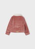 Girls Mayoral Blush Pink/Nude Detachable Faux Fur Corduroy Jacket, Back