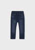Mayoral Boys Dark Blue Denim Soft Jogger Pants, Eco-Friendly, Front Pockets, Adjustable Drawstring and Elasticated Waistband, Front