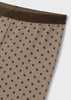 Girls Mayoral Polka Dotted Mocha Leggings, Elasticated Velvet Waistband