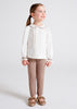 Polka Dotted Mocha Brown Leggings, Mayoral Girls, Elasticated Waistband