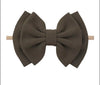 6" Bow & Nylon Headband, Army Green