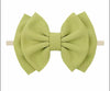 6" Bow & Nylon Headband, Avocado Green