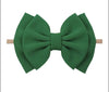 6" Bow & Nylon Headband, Kelly Green