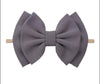 6" Bow & Nylon Headband, Grey