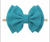 6" Bow & Nylon Headband, Peacock Blue