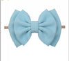 6" Bow & Nylon Headband, Sky Blue