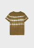 Boys Mayoral Short Sleeved Tie Dye T-Shirt, Turtle Green, Back
