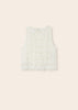 6064 Guipure Lace Sleevelss Cropped Top, White back