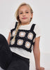 6066 Mayoral Jr Girls 2 PC Crochet Tank & TShirt Set, Black/Oat