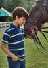 6101 Mayoral Jr Boys Striped S/S Polo Shirt, Navy/Green