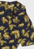 6112 Mayoral Jr Boys S/S Collared Shirt, Palm Tree Navy