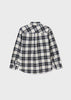 Boys Long Sleeved Checkered Shirt, Cuffed Sleeves, Back