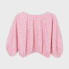 6186 Girls Mayoral Long Sleeve Loose Shirt, Pink and White Polka Dotted