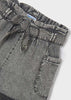 Girls Mayoral Gray Paperbag Waist, Shorts